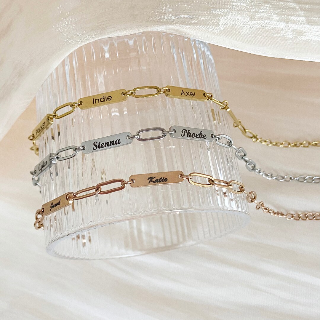 Personalized Name Bracelet, Multiple Names Bracelets, Family Name ...