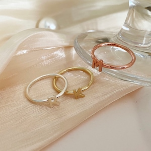Initial Ring, Personalized Initial Ring, Name Ring, Tiny Signet Ring, Stacking Ring, Minimalist Ring, Dainty Ring, Gift for Her