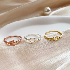 Custom Initial Ring, Dainty Initial Ring, Skinny Letter Ring, Personalized Name Ring, Stacking Ring, Minimalist Ring, Gift for Her
