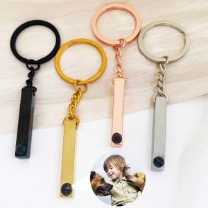 Projection Photo Keychain, Bar Keychain, Picture Inside Keyring, Pet Photo Keychain, Anniversary Gift, Memorial Jewelry, Gift for Her/Him