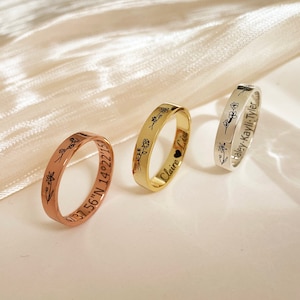 Birth Flower Ring, Personalized Ring, Custom Name Ring, Multiple Birth Flower Ring, Signet Ring, Dainty Ring, Birthday Gift, Gift for Her