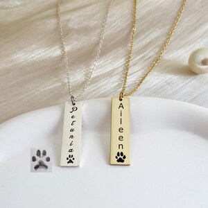 Paw Print Necklace, Custom Pet Necklace, Pet Lover Gift, Pet Memorial Gift, Dog Paw Necklace, Cat Paw Necklace, Christmas Gift