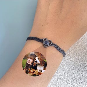Personalized Photo Projection Bracelet, Handmade Braided Photo Bracelet, Memorial Secret Projection Jewelry, Anniversary Gift for Her Him
