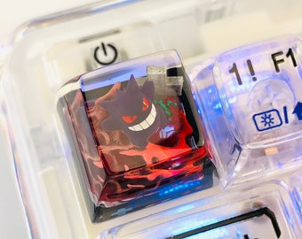 Gengar Custom 1U Pokemon Keycap, Liquidate Artisan Anime Cherry MX Keycaps