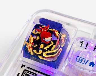 Ninja Custom 4 Tailed Beast 1U Resina Keycap Liquidate Artisan Anime Cherry MX Keycaps