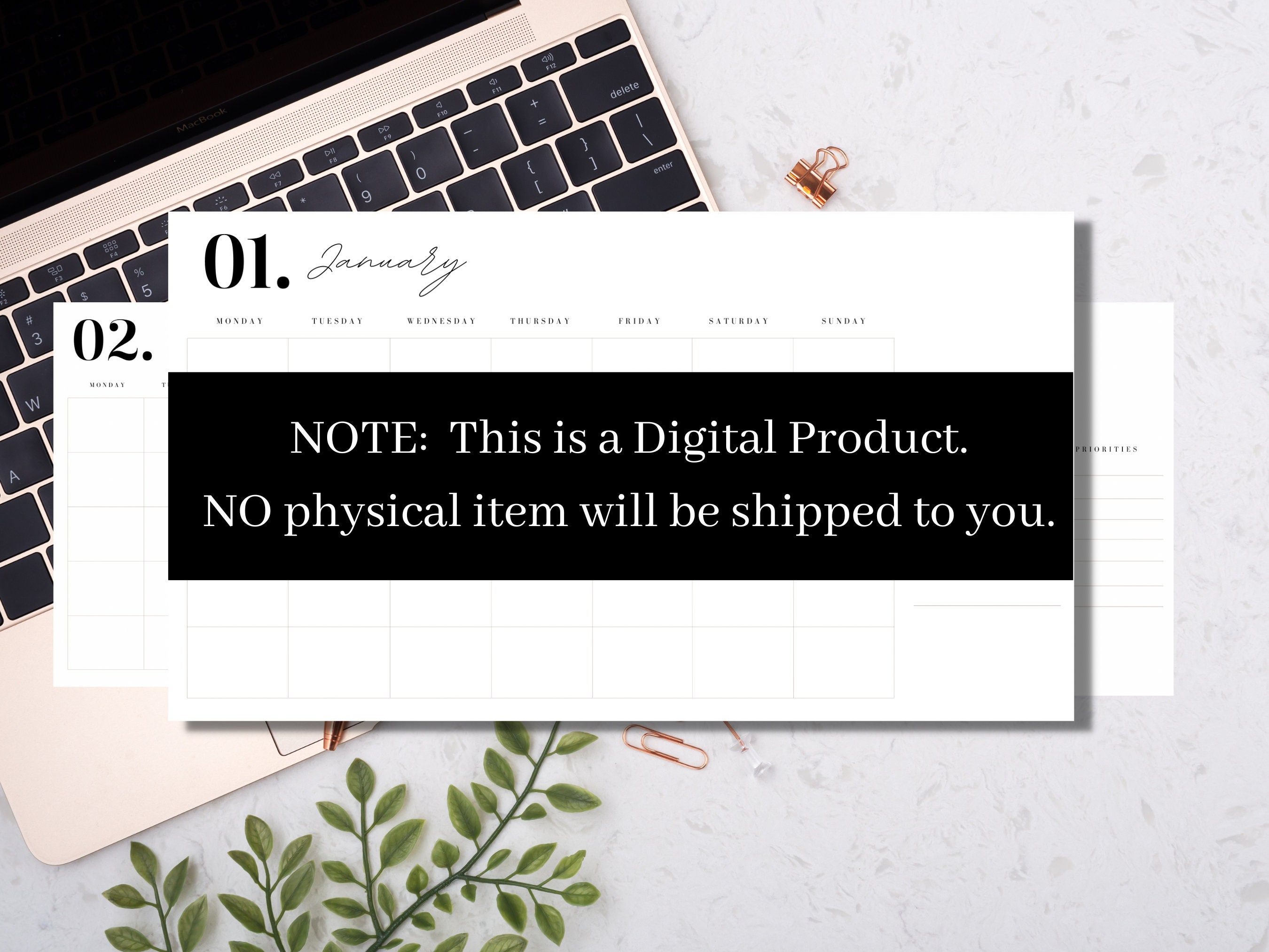 Printable Infinity Monthly Calendar, Monthly Planner Not Dated, Forever ...
