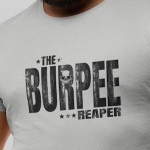 Burpee Reaper T-shirt: Urtvättad Gym Humor Fitness Tee