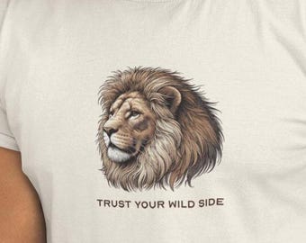 Majestic Lion Head T-Shirt: Natural Wildlife Art, Animal Lover Gift