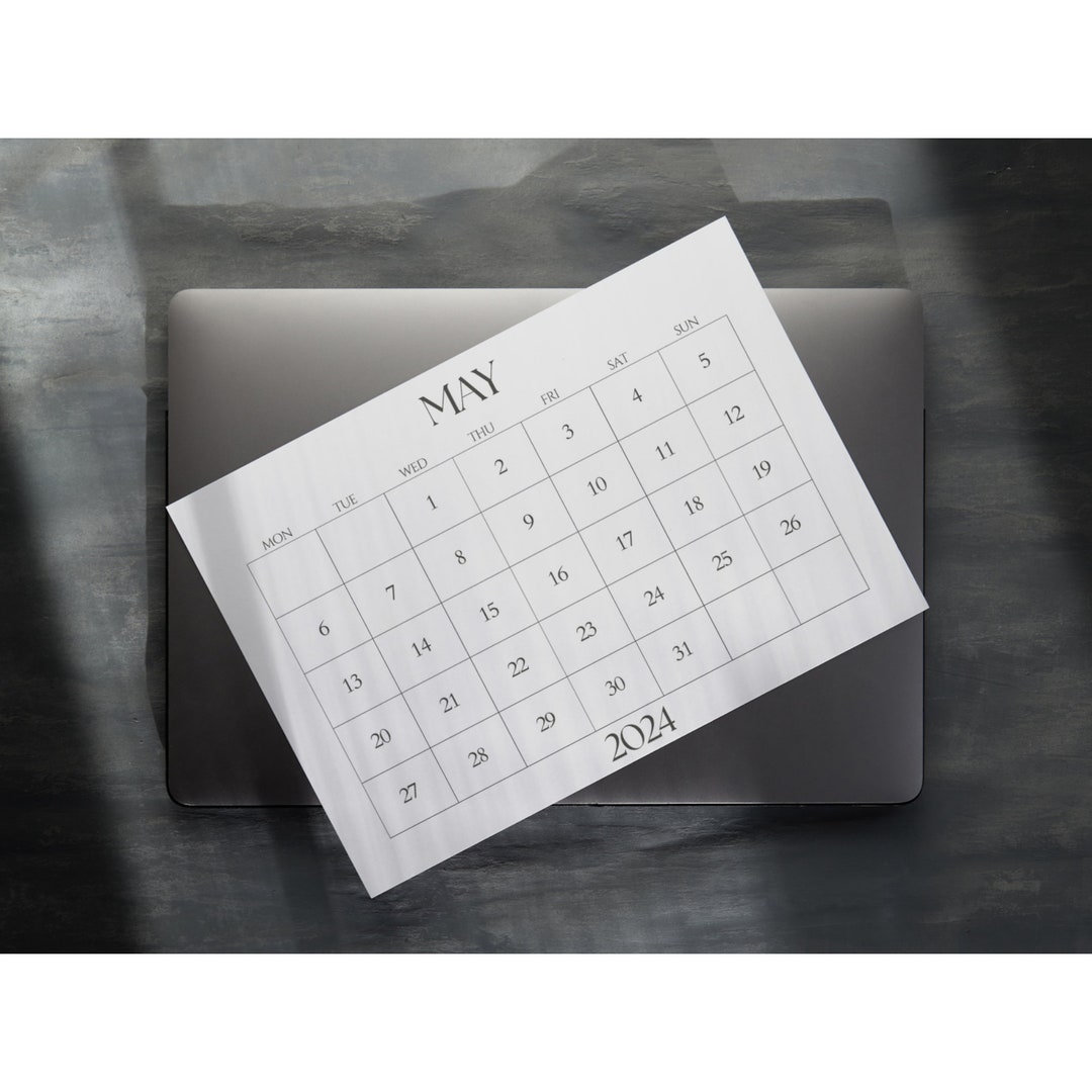 2024 A3 Size Calendar Printable Minimalist Design Monthly Calendar Back