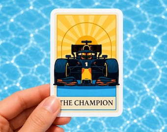 Max Tarot Card Sticker: Glossy Racing Art 2.5"