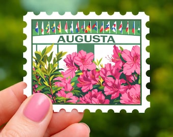 Adesivo da golf, azalee del tabellone segnapunti di Augusta in vinile – Illustrazione del Masters di Golf - Regalo