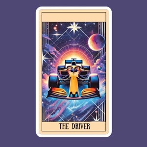 Orange F1 Tarot-Kartenaufkleber Weltraum, Lando Norris-Aufkleber, Oscar Piastri-Aufkleber, Orange Racing-Aufkleber Wasserdicht Open Wheel Racing
