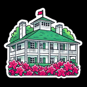Augusta Clubhouse Aufkleber - Golf Masters 2025 inspiriert - Süßes Golf Geschenk, Vinyl Aufkleber, Südliche Golfästhetik
