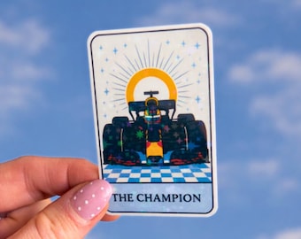 Max Holographic Tarot Card Sticker: Glossy Racing Decal