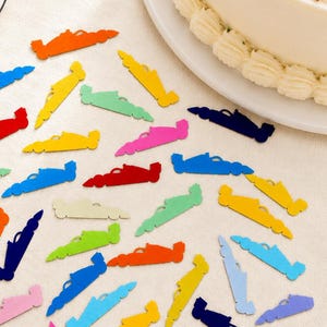 Formula Race Car Confetti, Multicolor Rainbow Party Table Decor, 120+ Pieces