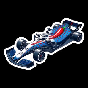 Carlos Sainz Sticker, Sainz 55, Smooth Operator, Chilli Sainz, blauw racen, Grand Prix open wiel racen, waterdicht, cadeausticker