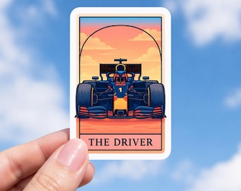 Max Racing Tarot Card Sticker | Open Wheel Car, Motorsport Art
