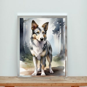 Smooth Collie Prints, Collie Wall Art, Merle Collie Art, Watercolor Dog Art, Dog Lovers Gift, Collie Decor, Dog Breed Art, DIGITAL DOWNLOAD