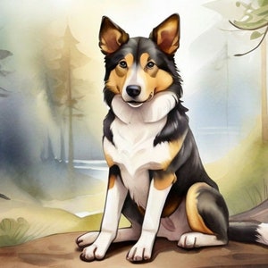 All the Collie Prints of My Shop Digital Dog Art Collie Wall Art Pet Portrait Print Dog Lovers Gift Pet Watercolor Art DIGITAL DOWNLOAD