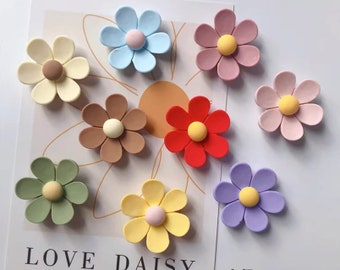 Daisy Fridge Magnet with Flower Magnet Decor Colourful Refrigerator Magnet for Whiteboard Magnet Magnetic Photo Frame Decorative A set of 3