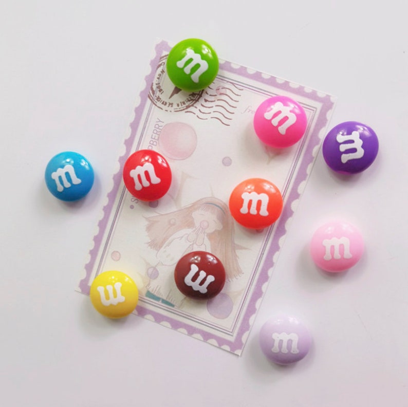 M&M's Fridge Magnet for Refrigerator Candy Beans Magnet Fridge Decor Colourful Magnet for Whiteboard Decor Magnetic Photo Frame A set of 14 image 2