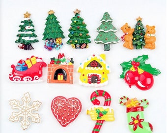 Christmas Fridge Magnets  Santa Bell Tree Refrigerator Magnets Home and Living Fridge Decor Kitchen Magnets and Christmas Gift A Set of 8