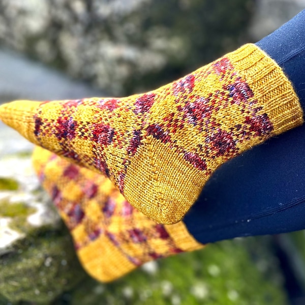 Modèle de tricot de chaussettes PDF | Chaussettes de cabine | Chaussettes unisexes adaptées aux débutants | Taille incluse | Téléchargement instantané