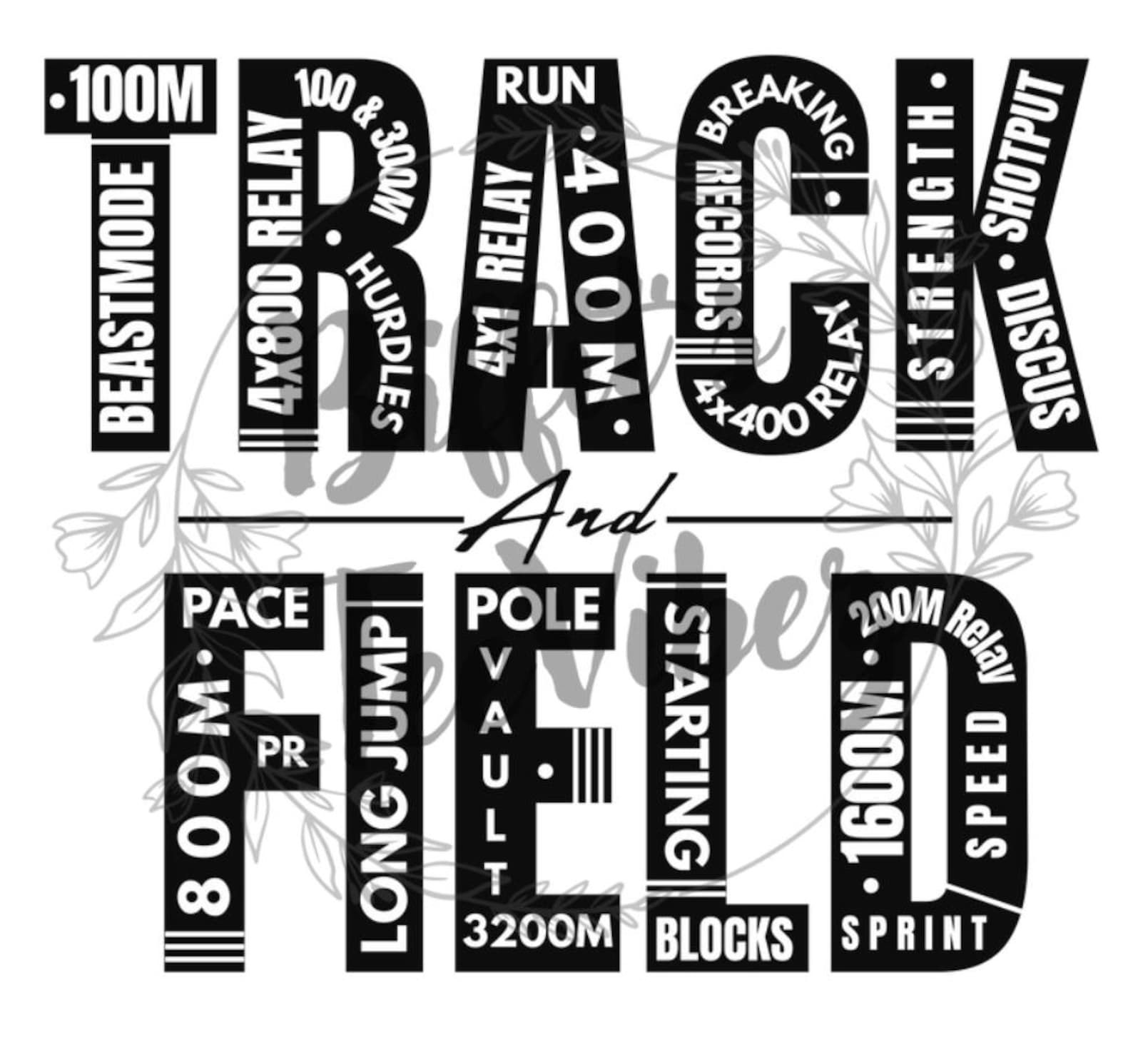Instant Download, Track&field, Word Art, Track, Running, Sports PNG ...