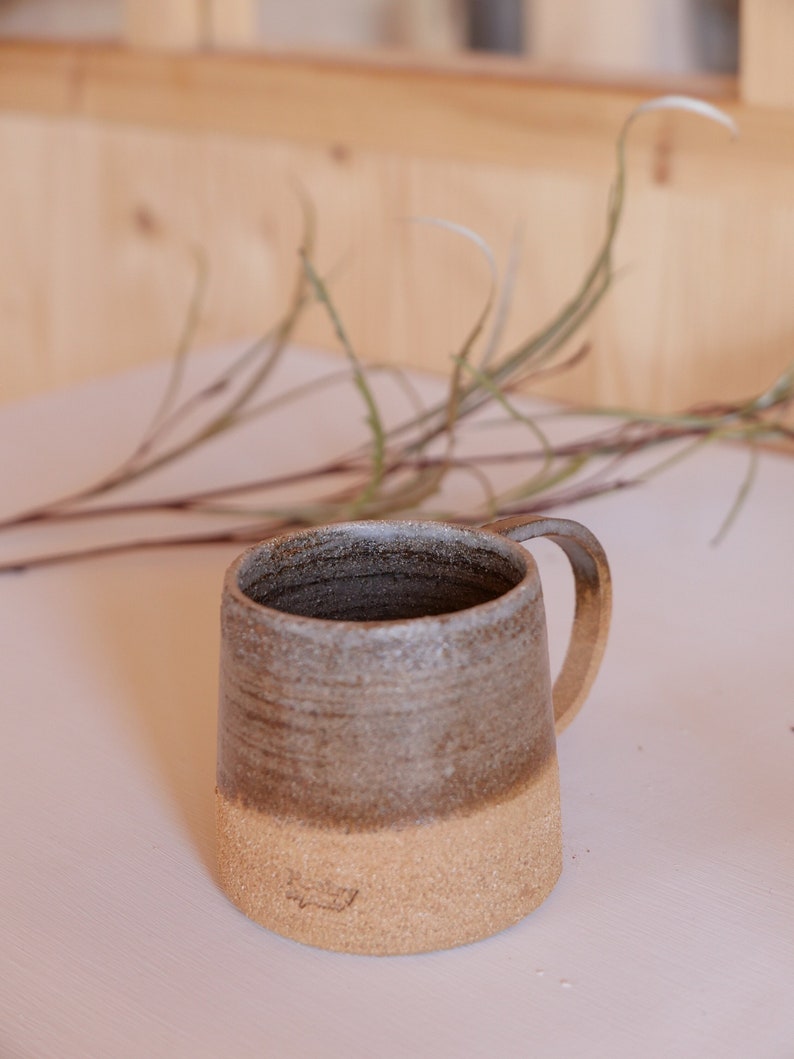 Stoneware tea or coffee cup handcrafted in ceramic image 1