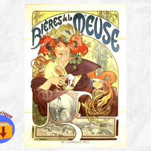 Un cartel publicitario vintage muy bonito para descargar, ¡una gran idea de decoración!