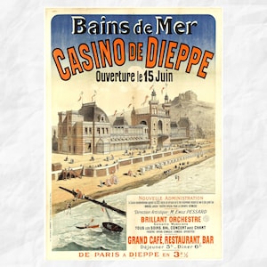 A refreshing wall decoration: the sea baths and the casino of Dieppe.
