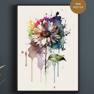 Boho Chic Flower Art | Boho Wall Art | Printable Art | Flower Art Print | Bohemian Style Art