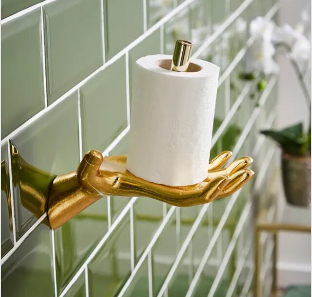 Crystal Gold Chrome Bathroom Toilet Paper Holder Wall Mount Tissue
