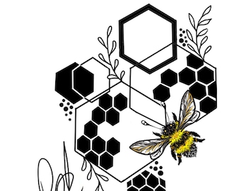 Geometrisches Biene Tattoo Design