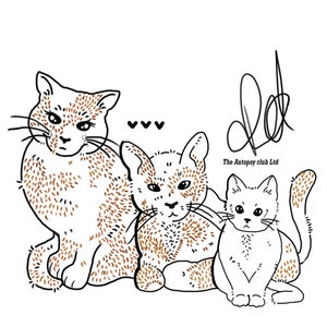 Cat family tattoo design