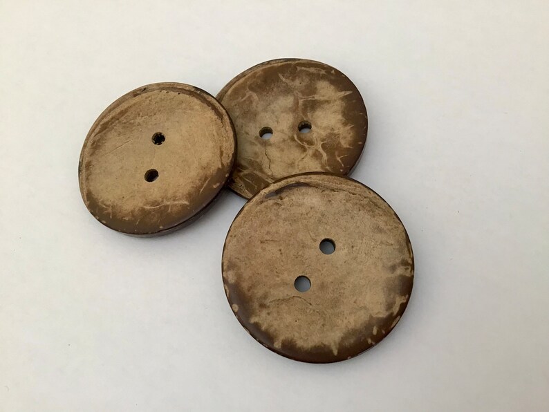 Kokosnussknopf 15mm, 18mm, 20mm, 25mm, 30mm, 35mm, 38mm, 45mm zum Nähen Basteln Stricken Accessories Naturprodukt Kokosnuss Kokosknöpfe Bild 10