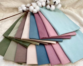 Paquete de tela de punto de algodón + juego de ribetes * Estampado: Color liso, varios colores