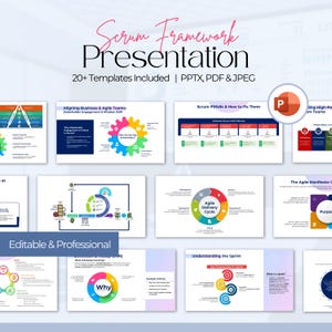 Scrum Framework PowerPoint Template | Agile Project Management | Scrum Master PDF & PPT | Digital Download  for Agile Teams