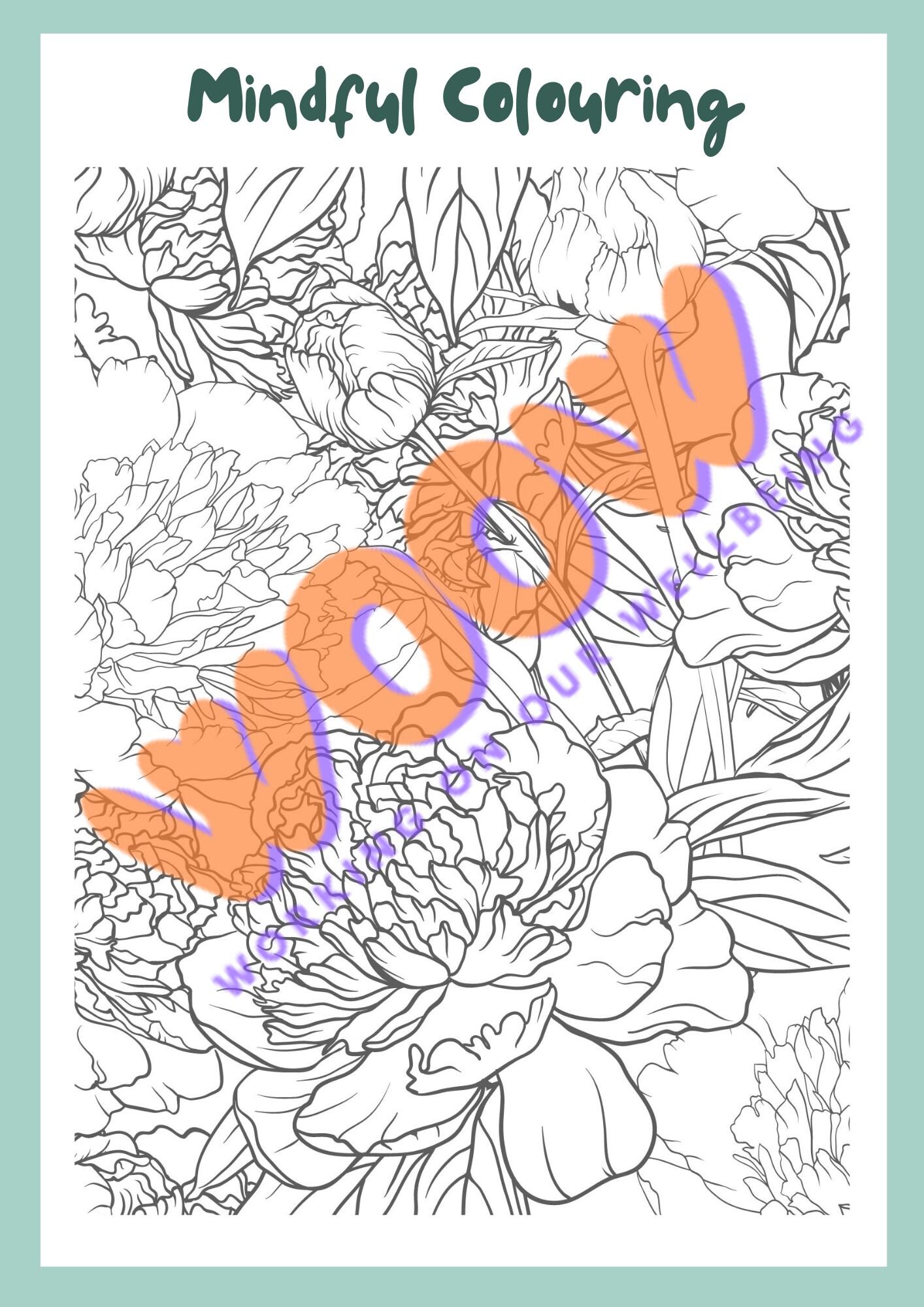 Floral Mindful Colouring Worksheets, Mindfulness Practice, Wellbeing, Mental Health, Flower ...