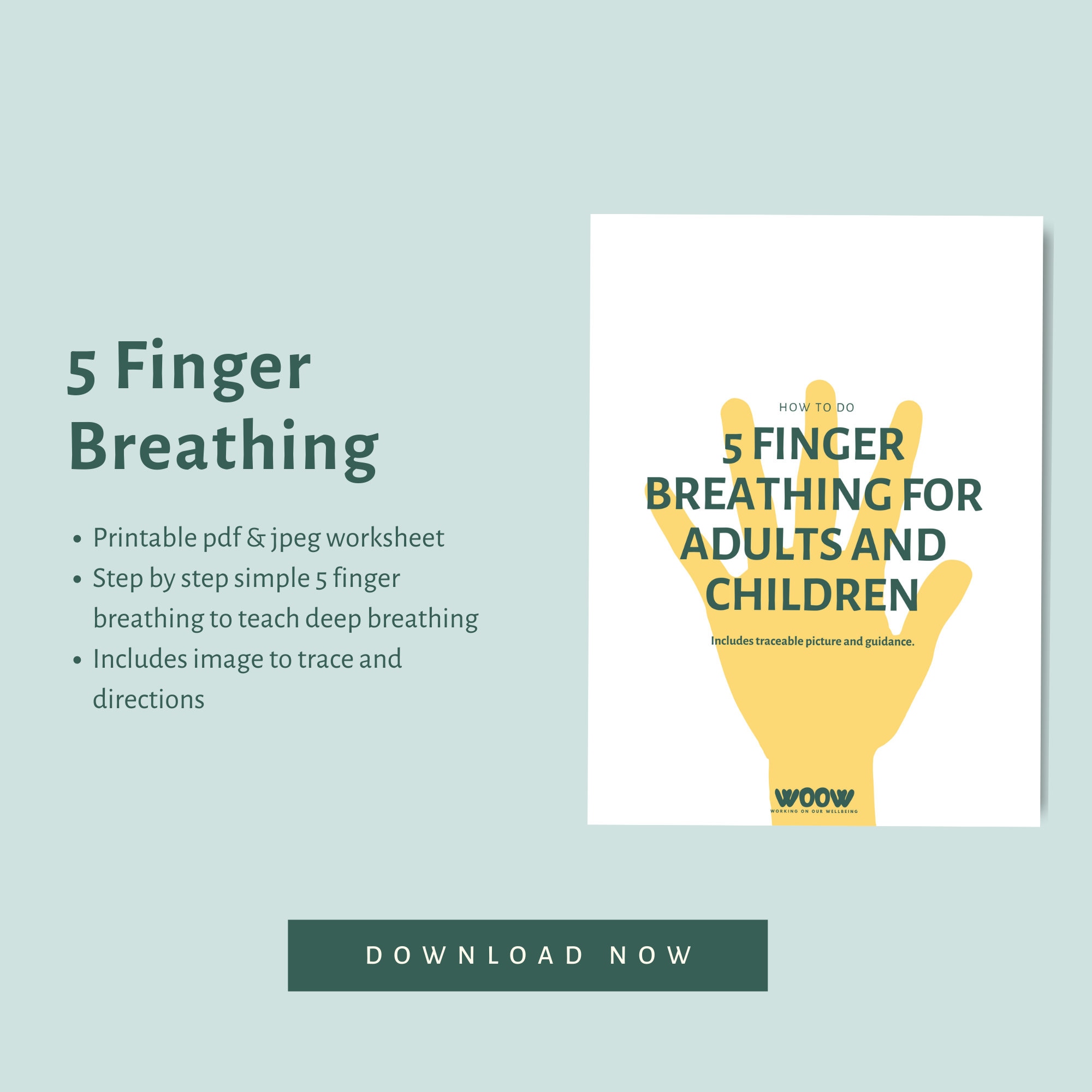 How to Do 5 Finger Breathing PDF Breath Techniques Printable How to Do 5 Finger Breathing PDF Breath Techniques Printable