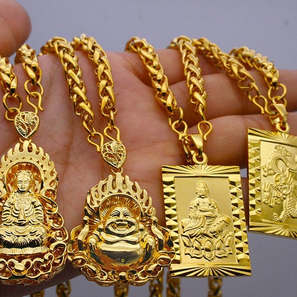 Gold Buddha Pendant - Etsy