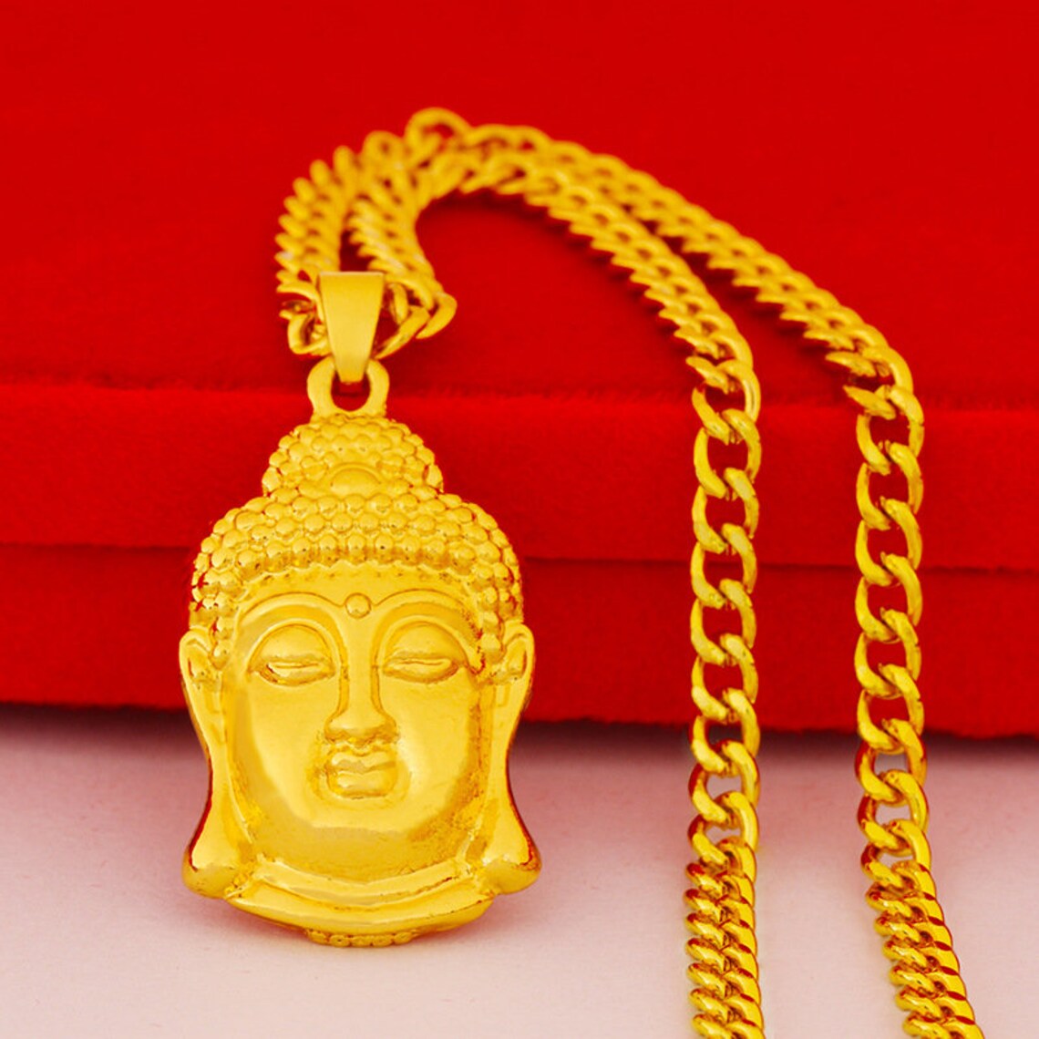 18k Gold Buddha Necklace Asian Buddha Asian Gold Buddha - Etsy