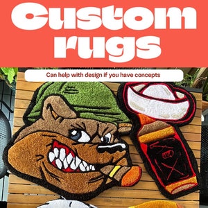 Custom Tufted Rugs for your office, Fabric Art for Walls, Rugs for businesses, perfect personalized gift for him or her