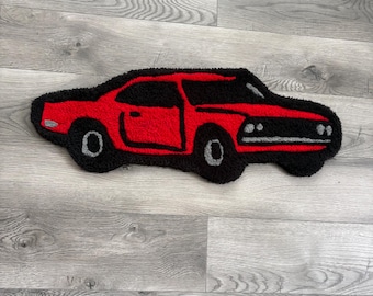 Diseño de coche rojo, arte mural de coches clásicos, regalo para amantes de los coches estilo años 70