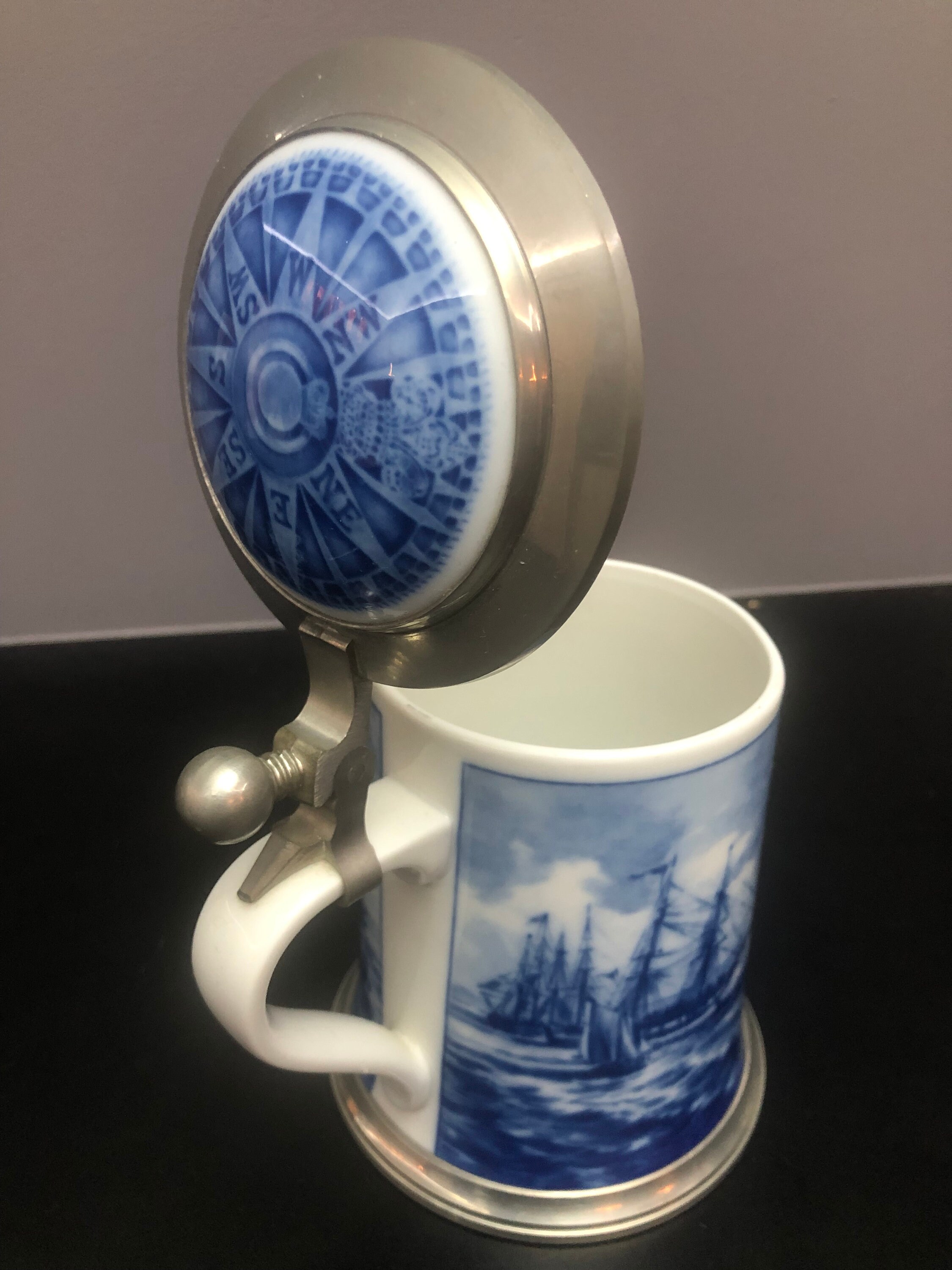 Limited edition nautica 1988 Berlin Design beer mug with pewter lid made by Royal Copenhagen