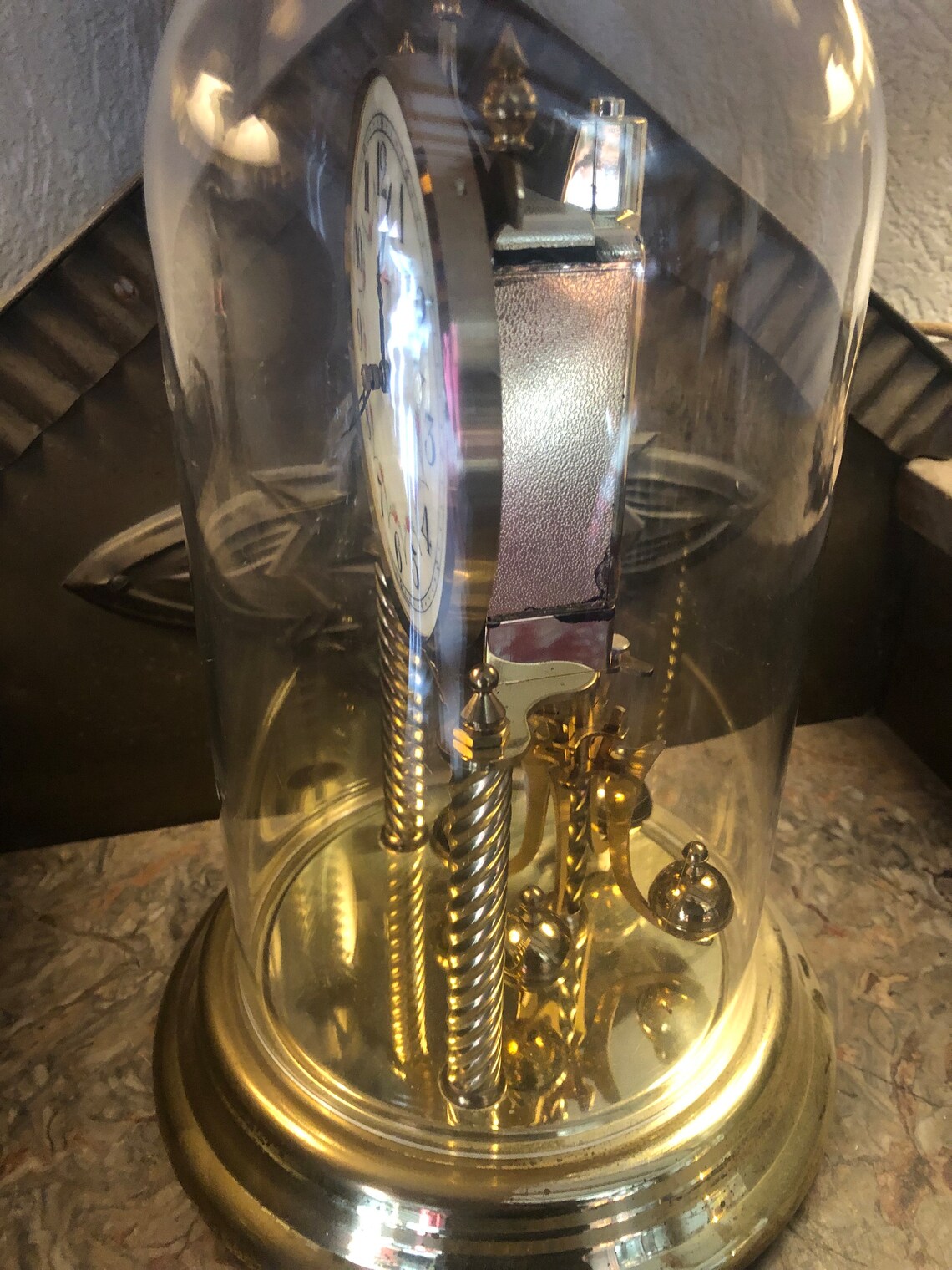 Vintage Bell Jar Clock, 400 Days Clock With Rotating Pendulum. Etsy