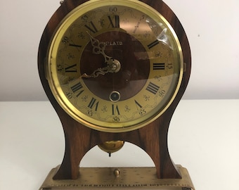 Vintage Plato pendulum clock with rosewood 1960