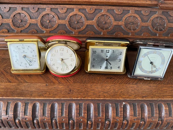 Lot of 4 Vintage Travel Alarm Clocks: Junghans - HEMA - MAUTHE. - Etsy