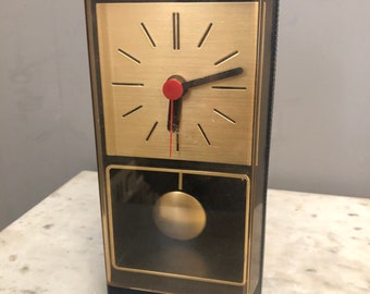 Vintage Aachen design desk clock / office clock around 1975