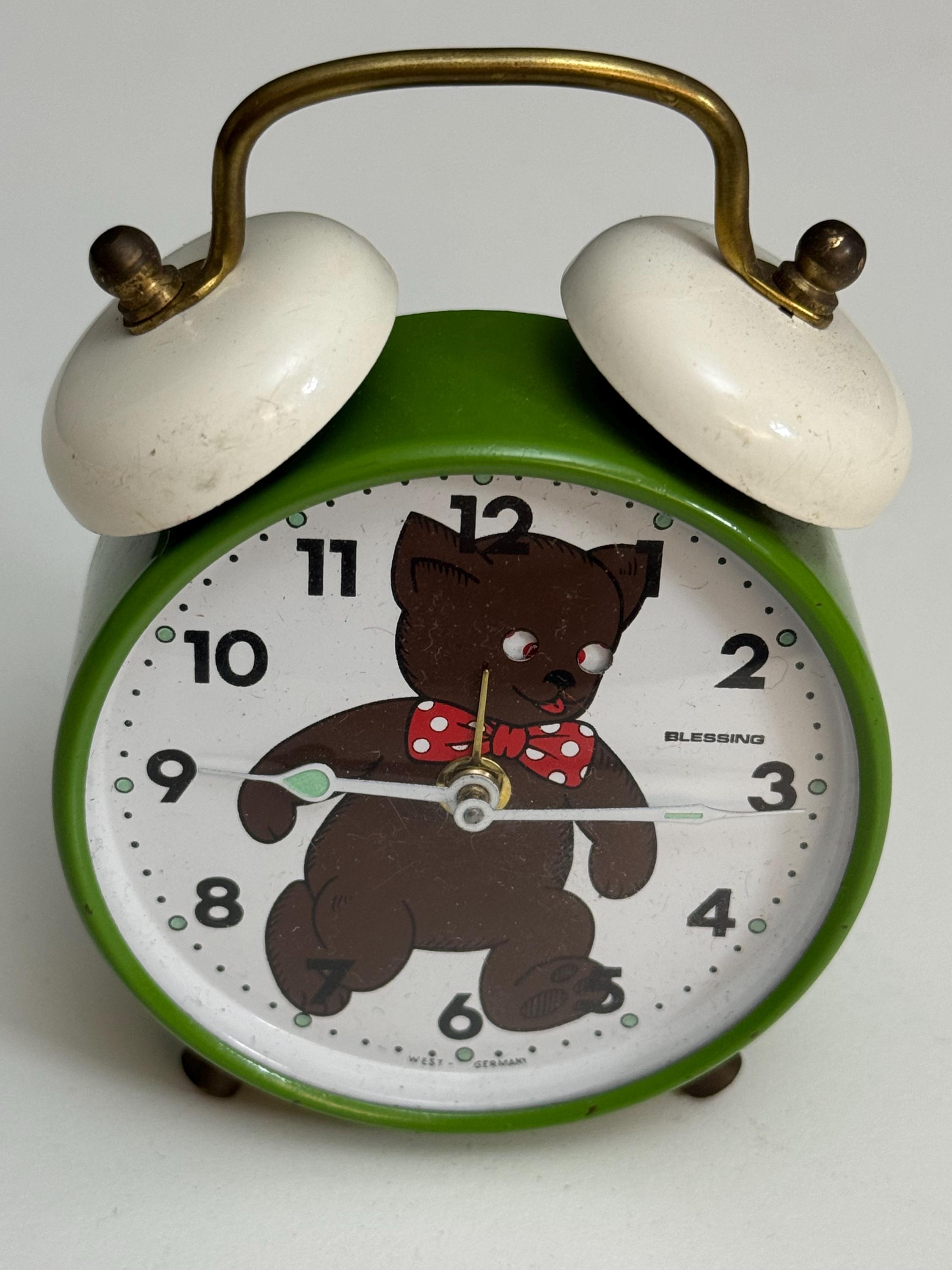 Vintage Blessing Children's Alarm Clock With Bear and Moving Eyes